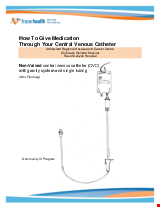 PDF Thumbnail for How To Give Medication Through Your Central Venous Catheter (NON-Valved) with gravity system and single tubing (NON-Flex bag)