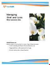 PDF Thumbnail for Managing Grief and Loss: When someone dies