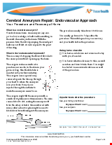 PDF Thumbnail for Cerebral Aneurysm Repair: Endovascular Approach Your Procedure and Recovery at Home