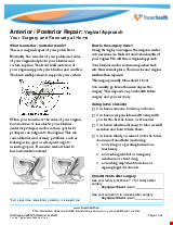 PDF Thumbnail for Anterior / Posterior Repair: Vaginal Approach