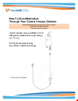 PDF Thumbnail for How to Give Medication Through Your Central Venous Catheter (VALVED) with Gravity System and Single Tubing (NON-Flex bag): For 50mL Medication Bag + 25mL Normal Saline Bag