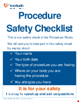 PDF Thumbnail for PROCEDURE Safety Checklist Poster