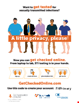PDF Thumbnail for Get Checked Online for Sexually Transmitted Infections {FHPrimary} Small Poster B