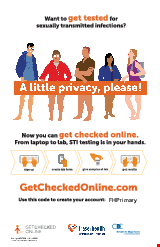 PDF Thumbnail for Get Checked Online for Sexually Transmitted Infections {FHPrimary} Large Poster C