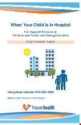 PDF Thumbnail for When Your Child is in Hospital - For Support Persons of Children and Teens with Eating Disorders