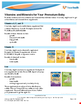 PDF Thumbnail for Vitamins and Minerals for Your Premature Baby