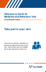 PDF Thumbnail for Welcome to North 53 Medicine and Behaviour Unit: Take part in your care