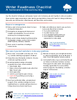 PDF Thumbnail for Winter Readiness Checklist: At home and in the community